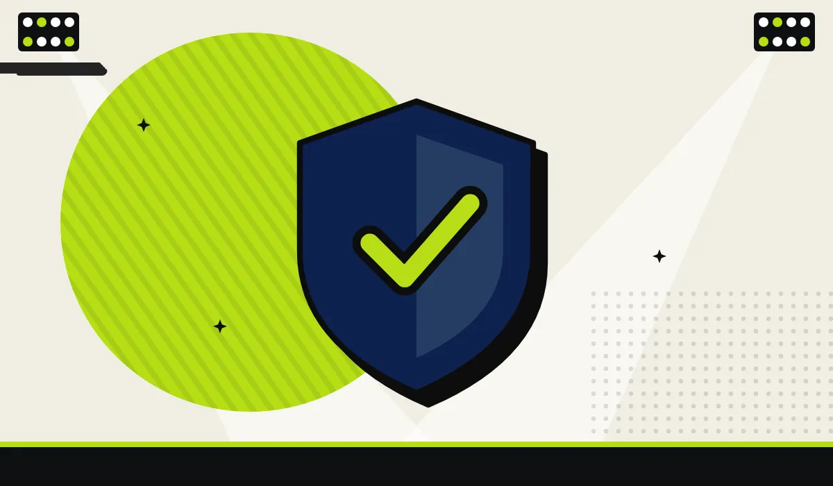 Ilustración de un escudo con una marca de verificación